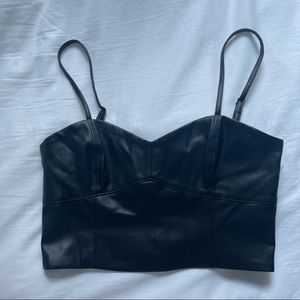 Leather zara top